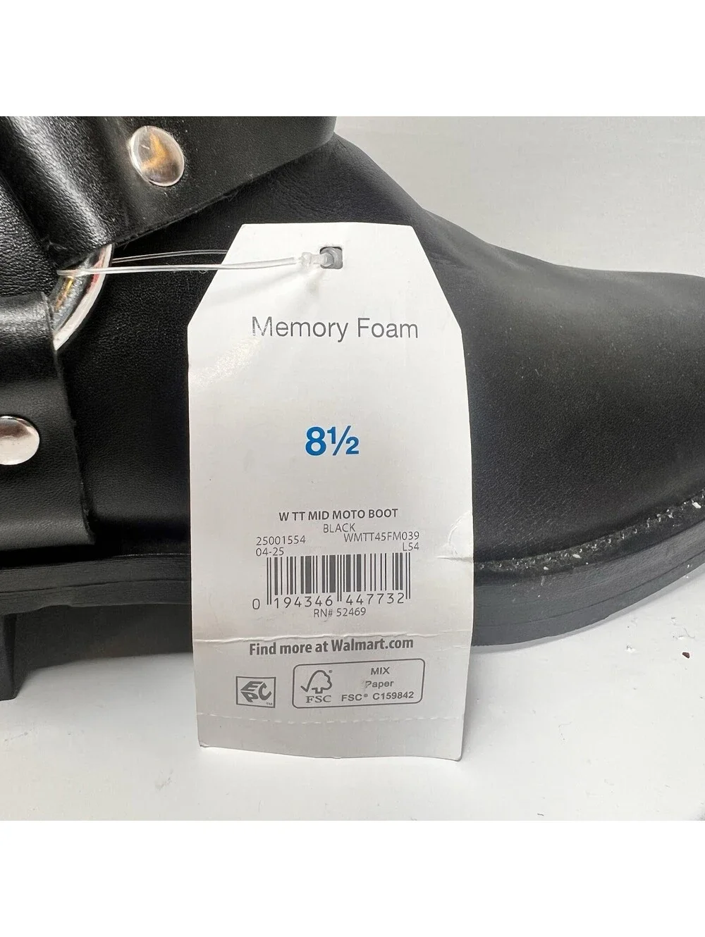 Time and Tru Women’s Faux Leather Tall Moto Harness Boots Size 8.5 New with Tags